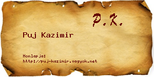 Puj Kazimir névjegykártya